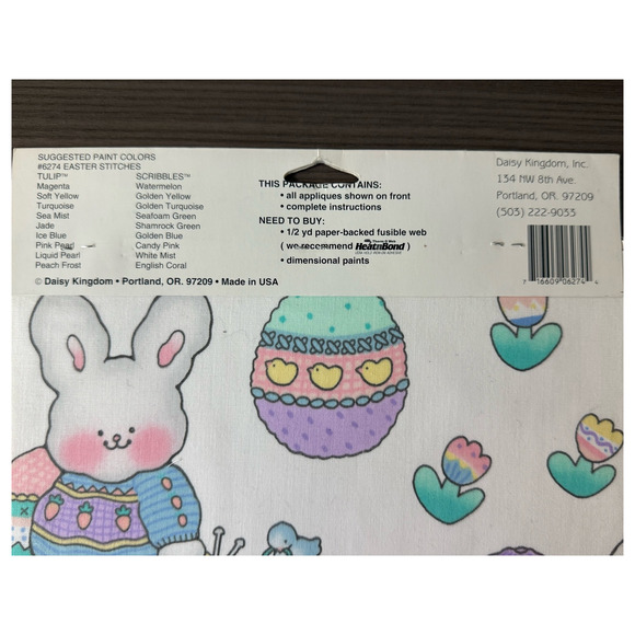 90s Vintage Daisy Kingdom No Sew Iron On Applique Happy Easter Bunny Egg Carrots - Picture 5 of 5